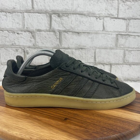 Adidas Campus Crafted C.F. Stead England Mens 9 Premium Green Leather Shoes - Picture 4 of 12